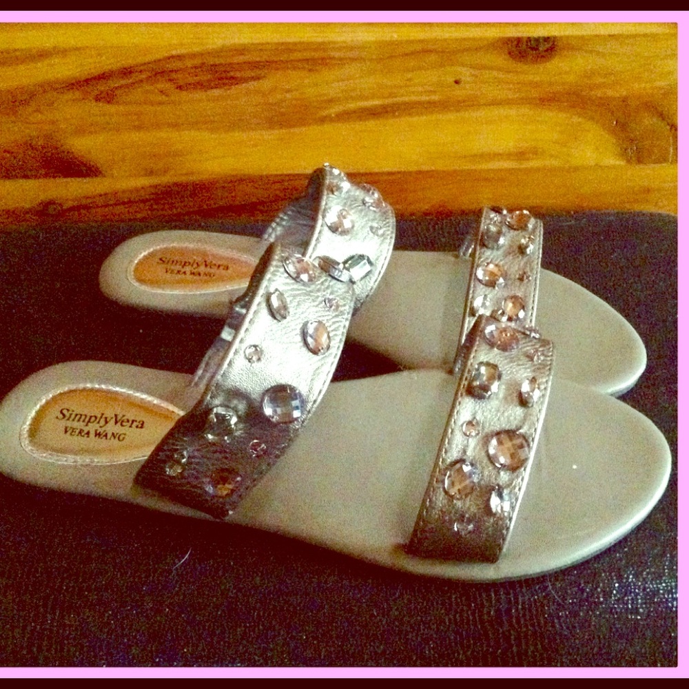 Simply Vera by Vera Wang - Silver & Rhinestoned Sandals